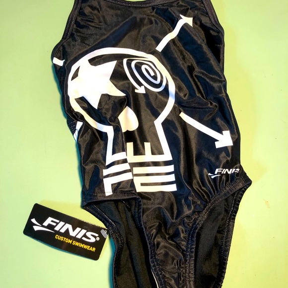 Finis Anthony Ervin Openback Black Size 24 Youth - Picture 1 of 5